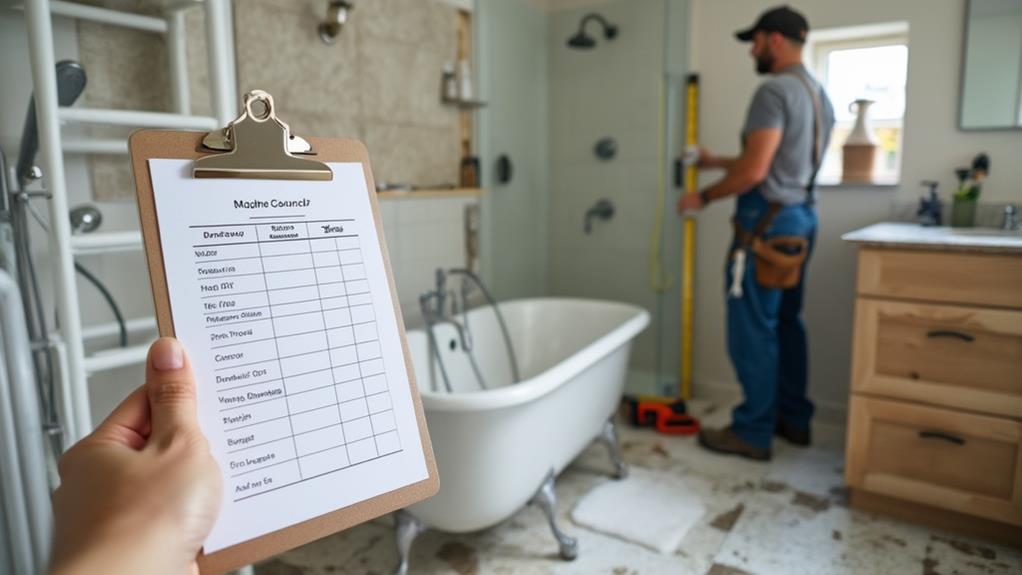 A toolbox filled with various tools on a bathroom counter.